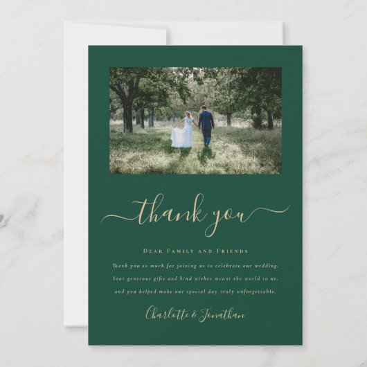 Simple Modern Wedding Photo Bedankkaart (Achterkant)