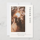 Simple Modern Wedding Photo Minimalist Bedankkaart (Voorkant)