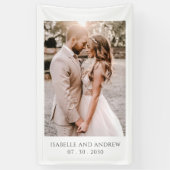 Simple Modern Wedding Photo Wedding Reception Spandoek (Verticaal)