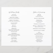 Simple Modern Wedding Program (Achterkant)