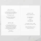 Simple Modern Wedding Program (Voorkant)
