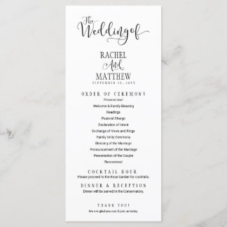 Simple&Modern Wedding Program Kaart