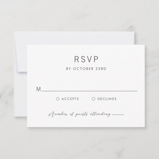 Simple Modern Wedding RSVP Kaartje (Voorkant)