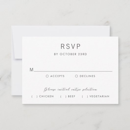 Simple Modern Wedding RSVP Kaartje (Voorkant)