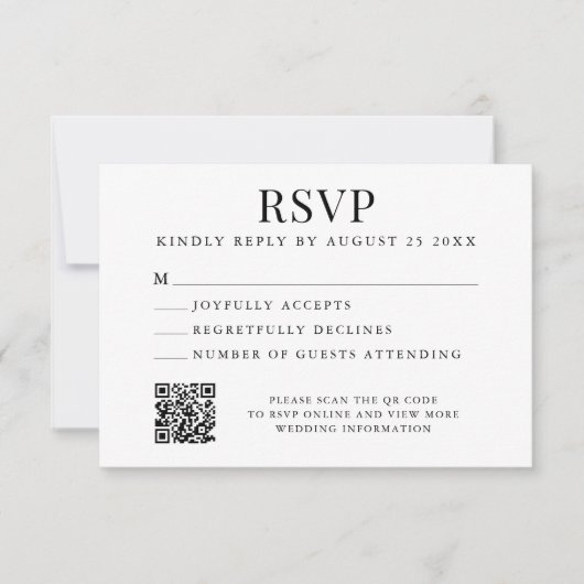 Simple Modern Wedding RSVP Kaartje (Voorkant)