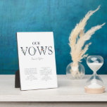 Simple Modern Wedding Vows Greenery Fotoplaat<br><div class="desc">Eenvoudig modern bruiloft voor Grienery plaque</div>
