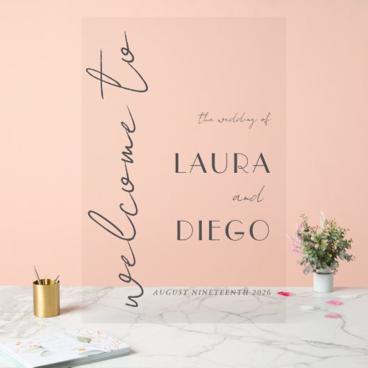 Simple Modern Wedding Welcome Sign Acryl Bord (Huwelijk)