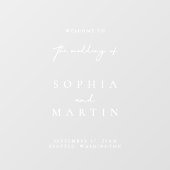 Simple Modern Wedding Welcome Sign Window Cling Raamsticker (Vel)