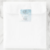 Simple Modern We're on Cloud 9 Hello Baby Shower Vierkante Sticker (Tas)