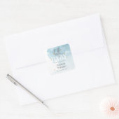 Simple Modern We're on Cloud 9 Hello Baby Shower Vierkante Sticker (Envelop)