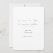 Simple Modern White Script Full Photo Wedding Bedankkaart (Achterkant)