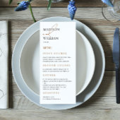 Simple Modern White Wedding Menu