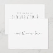 Simple Modern, wil je mijn Bloemenmeisje-voorstel  Briefkaart (Voorkant / Achterkant)