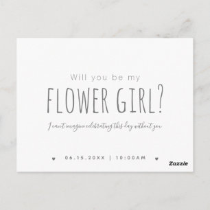 Simple Modern, wil je mijn Bloemenmeisje-voorstel  Briefkaart