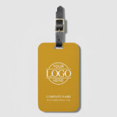 Simple Modern Yellow Business Logo Employee Travel Bagagelabel (Voorkant (verticaal))