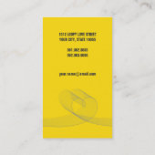 Simple Modern Yellow Loopy Love Heart-kaart Visitekaartje (Achterkant)