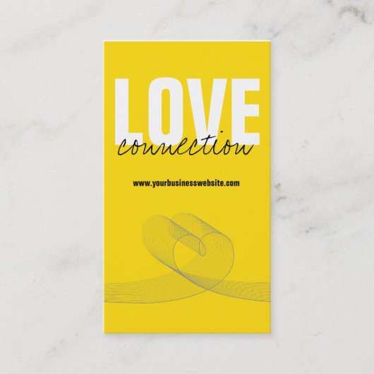 Simple Modern Yellow Loopy Love Heart-kaart Visitekaartje (Voorkant)