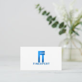 Simple Moderne Blue Logo Finance Professional Foto Visitekaartje (Staand voorkant)