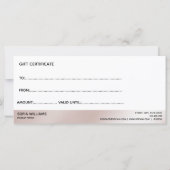 Simple Moderne Blush Pink Certificate Gift Kaart (Achterkant)