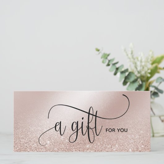 Simple Moderne Blush Pink Certificate Gift Kaart (Staand voorkant)