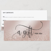 Simple Moderne Blush Pink Certificate Gift Kaart (Voorkant / Achterkant)