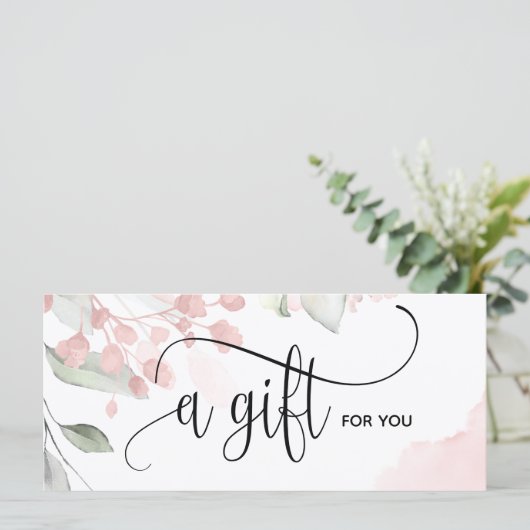Simple Moderne Blush Pink Certificate Gift Kaart (Staand voorkant)