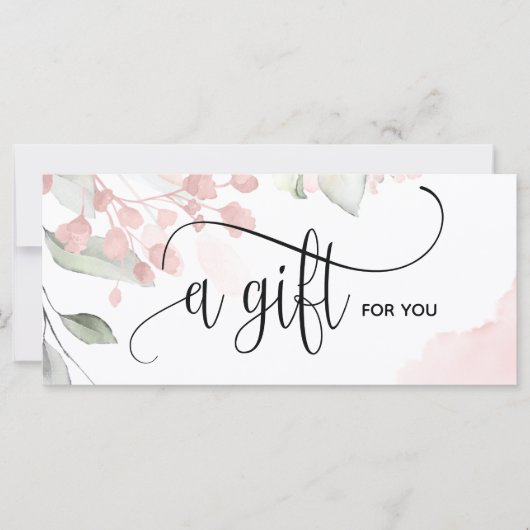 Simple Moderne Blush Pink Certificate Gift Kaart (Voorkant)