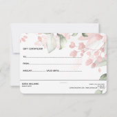 Simple Moderne Blush Pink Certificate Gift Kaart (Achterkant)