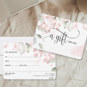 Simple Moderne Blush Pink Certificate Gift Kaart