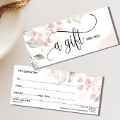 Simple Moderne Blush Pink Certificate Gift Kaart