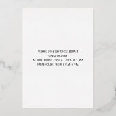 Simple Moderne Bold Letters Photo Afstuderen Folie Folie Uitnodiging (Achterkant)