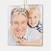 Simple Moderne Chic Lijst Grandpa Photo Holiday Keramisch Ornament (Links)