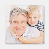 Simple Moderne Chic Lijst Grandpa Photo Holiday Magneet (Voorkant)