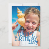 Simple Moderne Custom Photo Birthday Wenskaart (Voorkant)