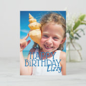 Simple Moderne Custom Photo Birthday Wenskaart (Staand voorkant)