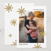 Simple Moderne Cute Snowflake Photo Feestdagenkaart (Voorkant / Achterkant)