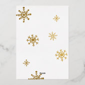 Simple Moderne Cute Snowflake Photo Folie Feestdagenkaart (Achterkant)