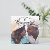 Simple Moderne Engagement Party Full Photo Square Kaart (Staand voorkant)