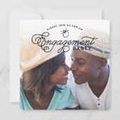 Simple Moderne Engagement Party Full Photo Square Kaart (Voorkant)