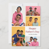 Simple Moderne Fathers Day Fotofamilie collage Feestdagenkaart (Voorkant)