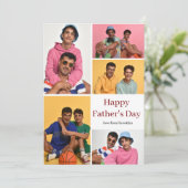 Simple Moderne Fathers Day Fotofamilie collage Feestdagenkaart (Staand voorkant)