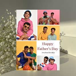 Simple Moderne Fathers Day Fotofamilie collage Feestdagenkaart