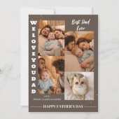 Simple Moderne Fathers Day Fotofamilie collage Feestdagenkaart (Voorkant)
