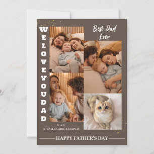 Simple Moderne Fathers Day Fotofamilie collage Feestdagenkaart