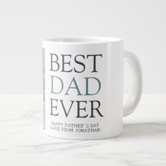 Simple Moderne Fathers Day Fotofamilie collage Grote Koffiekop (Voorkant rechts)