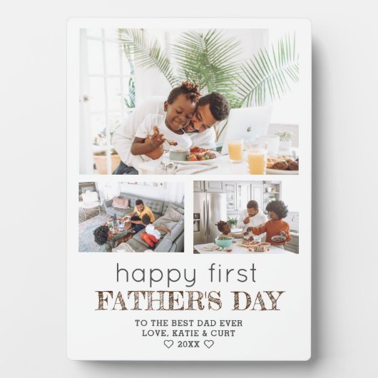Simple Moderne First Vaderdag 3 Foto Fotoplaat (voorkant)