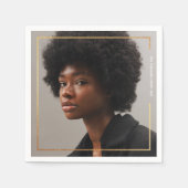 Simple Moderne Gold Border Afstuderen Paper Napkin Servet (Voorkant)