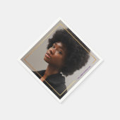 Simple Moderne Gold Border Afstuderen Paper Napkin Servet (Hoek)