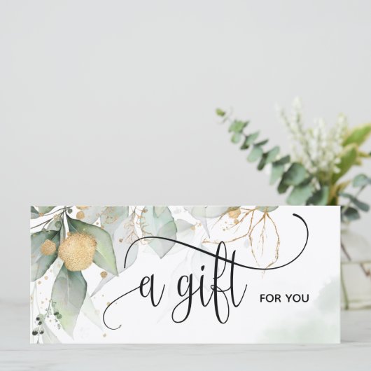 Simple Moderne Greenery Cadeaukaart (Staand voorkant)