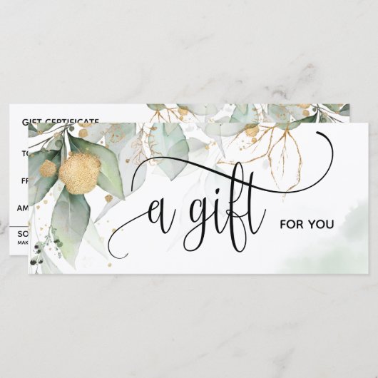 Simple Moderne Greenery Cadeaukaart (Voorkant / Achterkant)